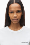 Alexander Wang white t-shirt sagomata in jersey a forte torsione