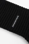 Alexander Wang black logo earmuff headband in ribbed wool stretch