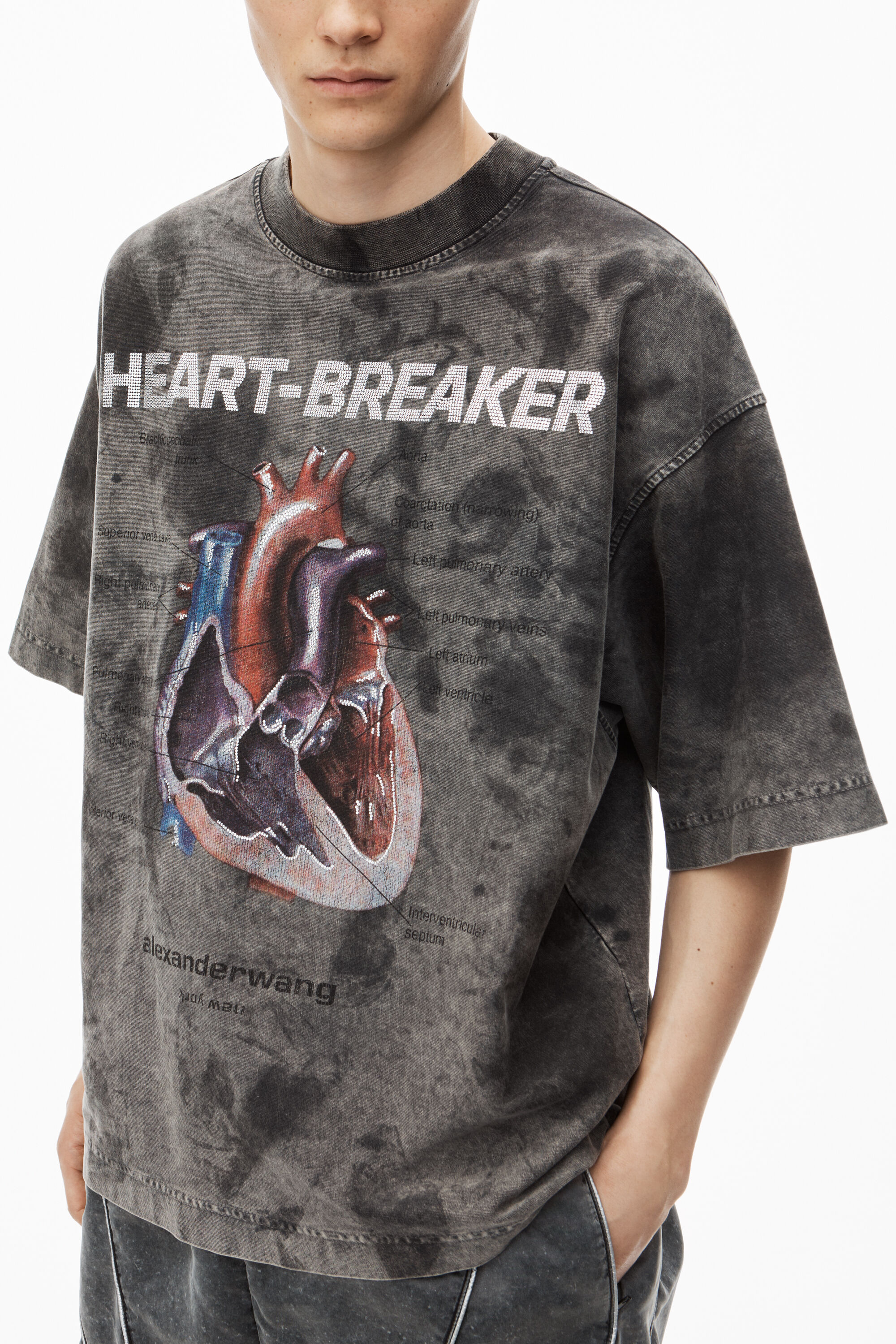 alexanderwang アレキサンダーワング Heartbreaker コットンジャージー グラフィックプリントTシャツ STORM BLEACH  OUT - alexanderwang® アレキサンダーワング JP