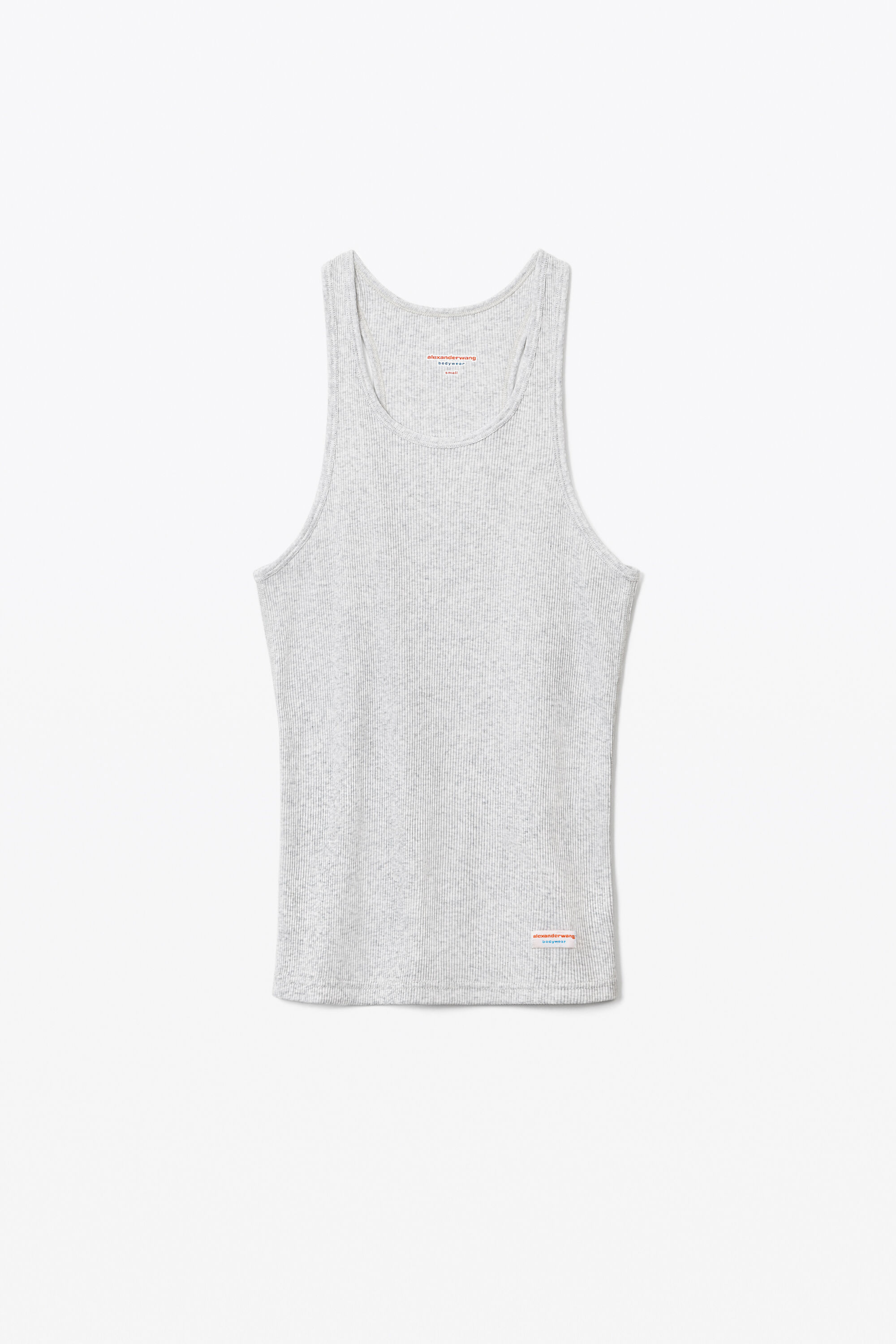 Racerback Tank in Ribbed Cotton Jersey in HEATHER GREY 