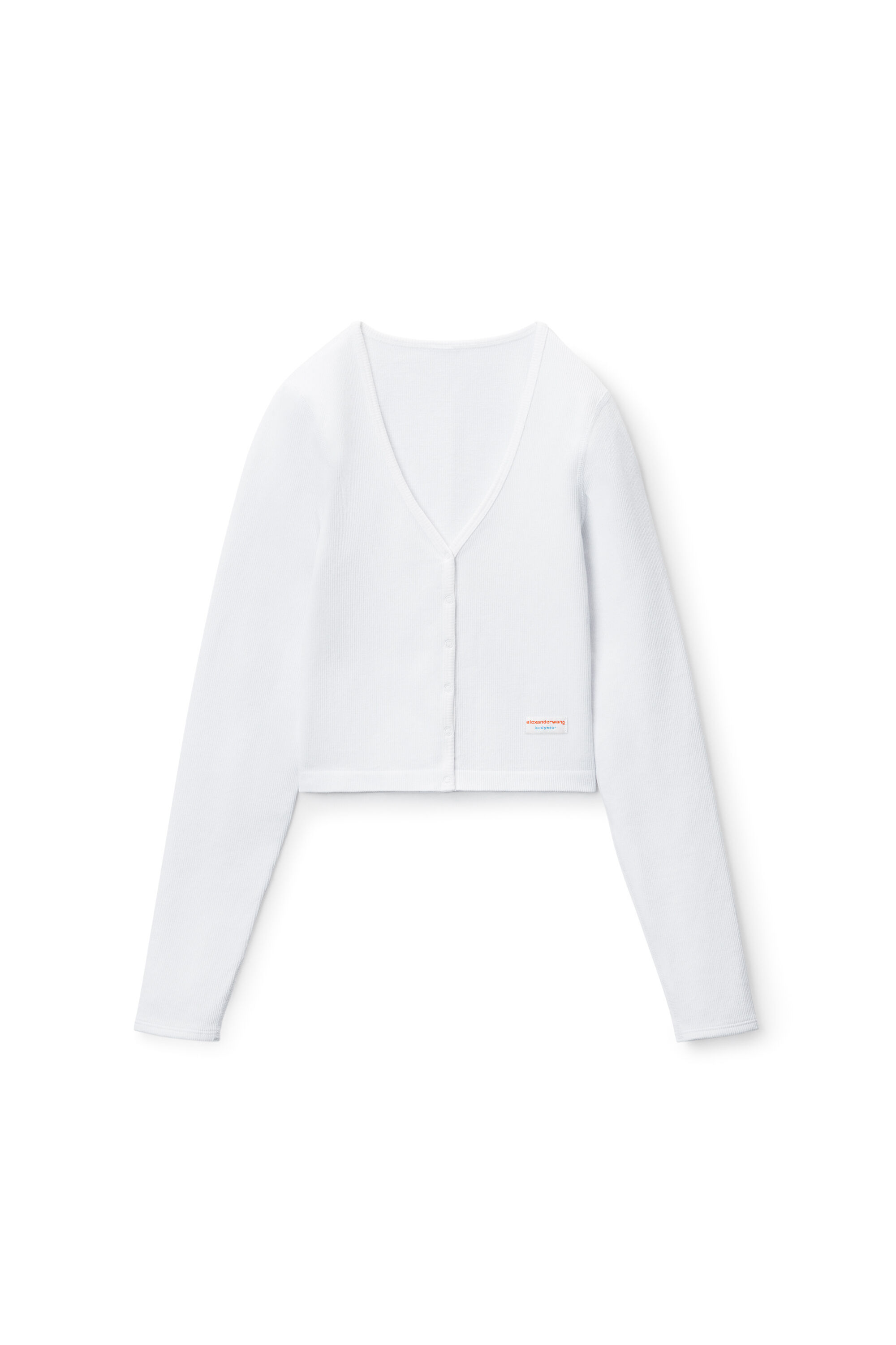 alexanderwang cardigan in seamless rib-knit jersey WHITE 
