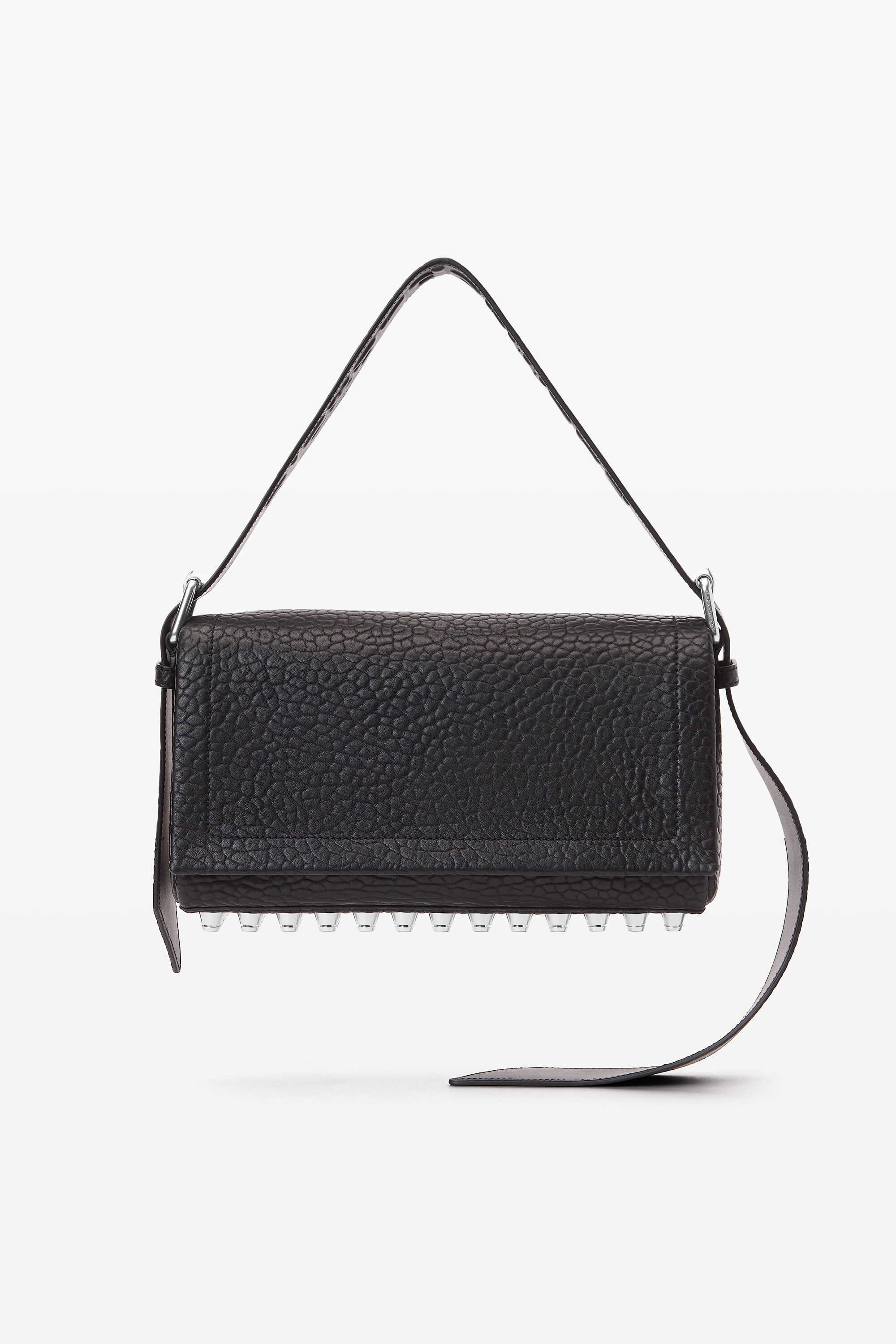 Ricco Medium Flap Bag in Lambskin Leather in BLACK | alexanderwang®