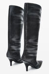 Alexander Wang grey aged diablo 90mm tall boot in crystal hotfix