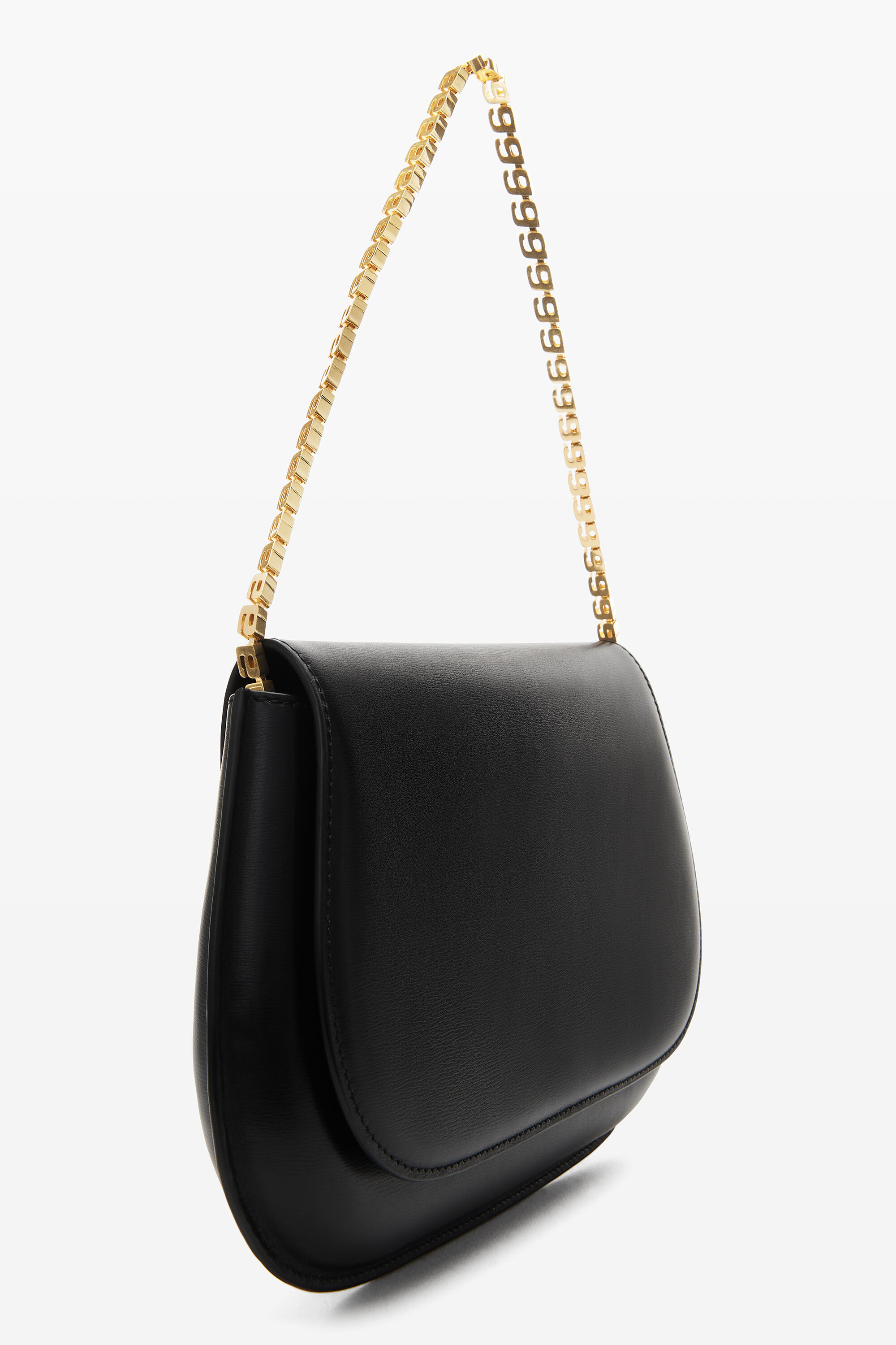 alexanderwang CREST FLAP BAG IN LEATHER BLACK - alexanderwang® US