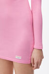 Alexander Wang begonia pink long sleeve loungewear dress in ribbed cotton jersey