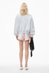 Alexander Wang light heather grey puff logo sweatshirt in structured terry