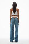 Alexander Wang vintage medium indigo pre-styled straight-leg slit-hem jeans in cotton