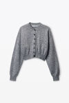 Alexander Wang grey multi logo embossed cardigan