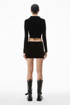 Alexander Wang black logo embossed miniskirt in chenille