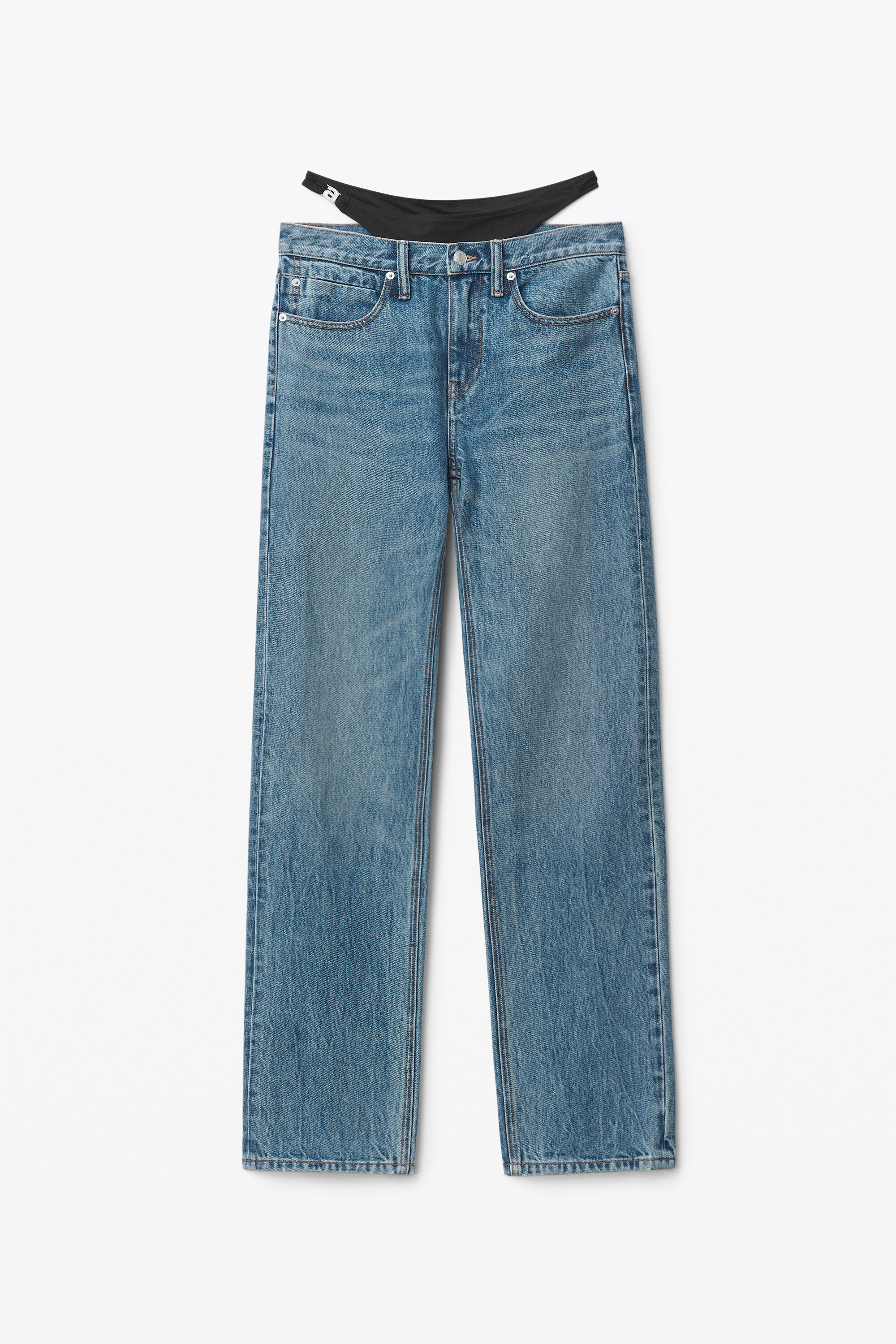 alexanderwang LOW-RISE BIKINI LAYER JEAN IN DENIM VINTAGE MEDIUM