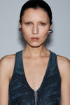 Alexander Wang black crackle indigo weste aus baumwolldenim mit transparentem hotfix-strass