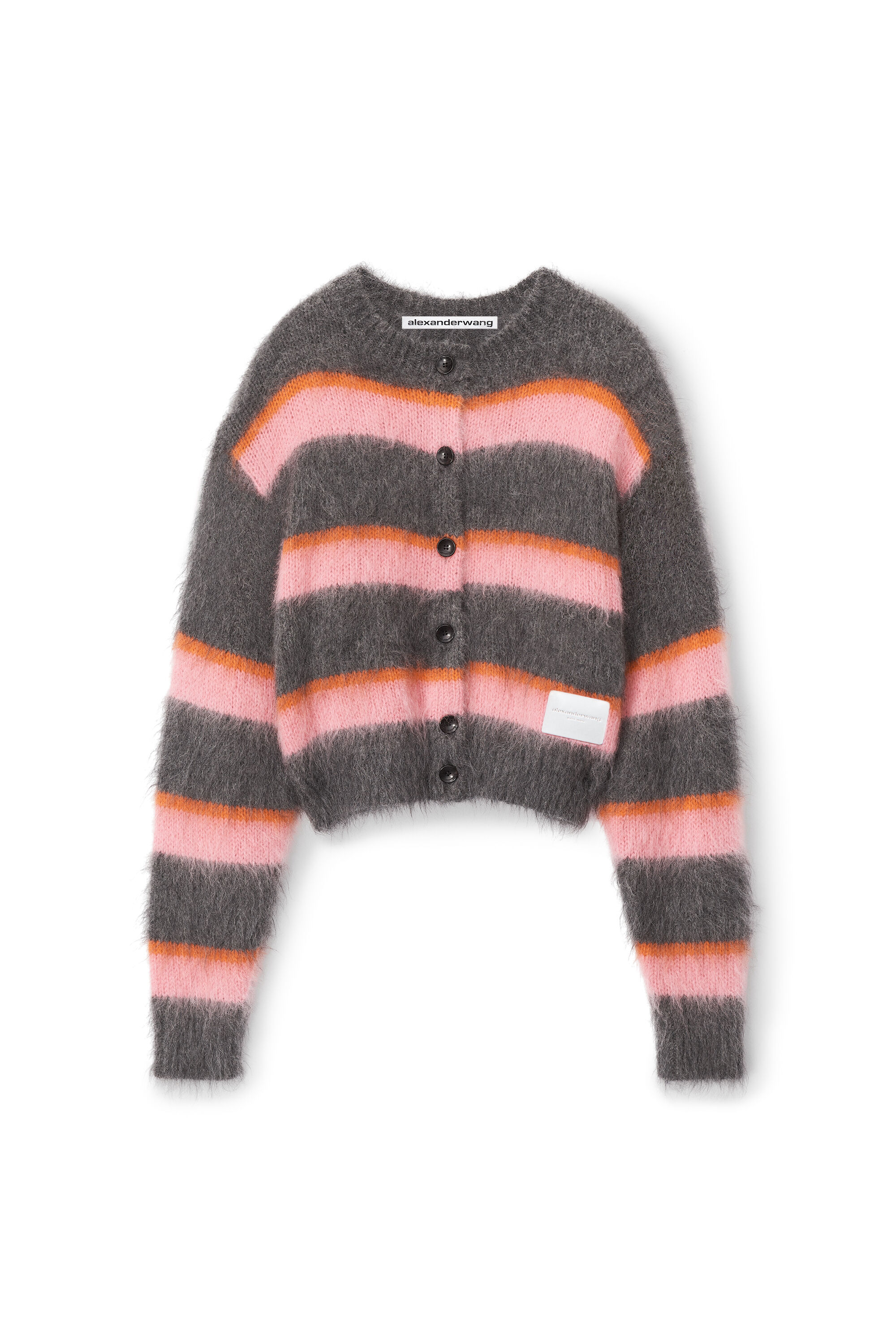 alexanderwang oversized cardigan in brushed mohair GREY MULTI