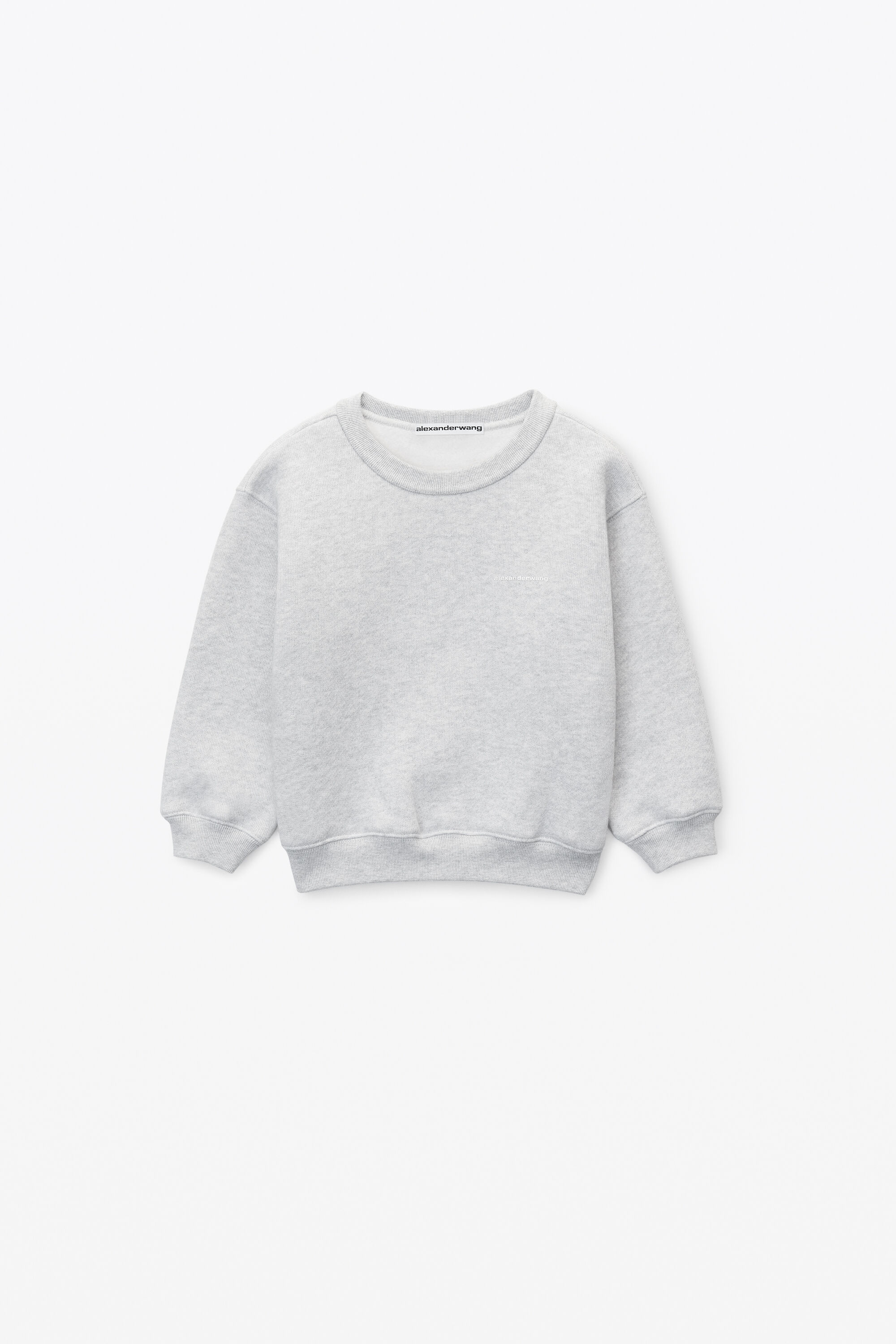 KIDS LOGO SWEATSHIRT IN ESSENTIAL TERRY in LIGHT HEATHER GREY 