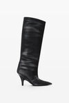 Alexander Wang grey aged diablo 90mm tall boot in crystal hotfix