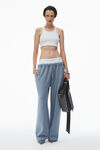 Alexander Wang washed vintage blue elastische sweatpants mit logo