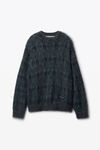 Alexander Wang aqua/black plaid plaid oversize sweater in jacquard knit