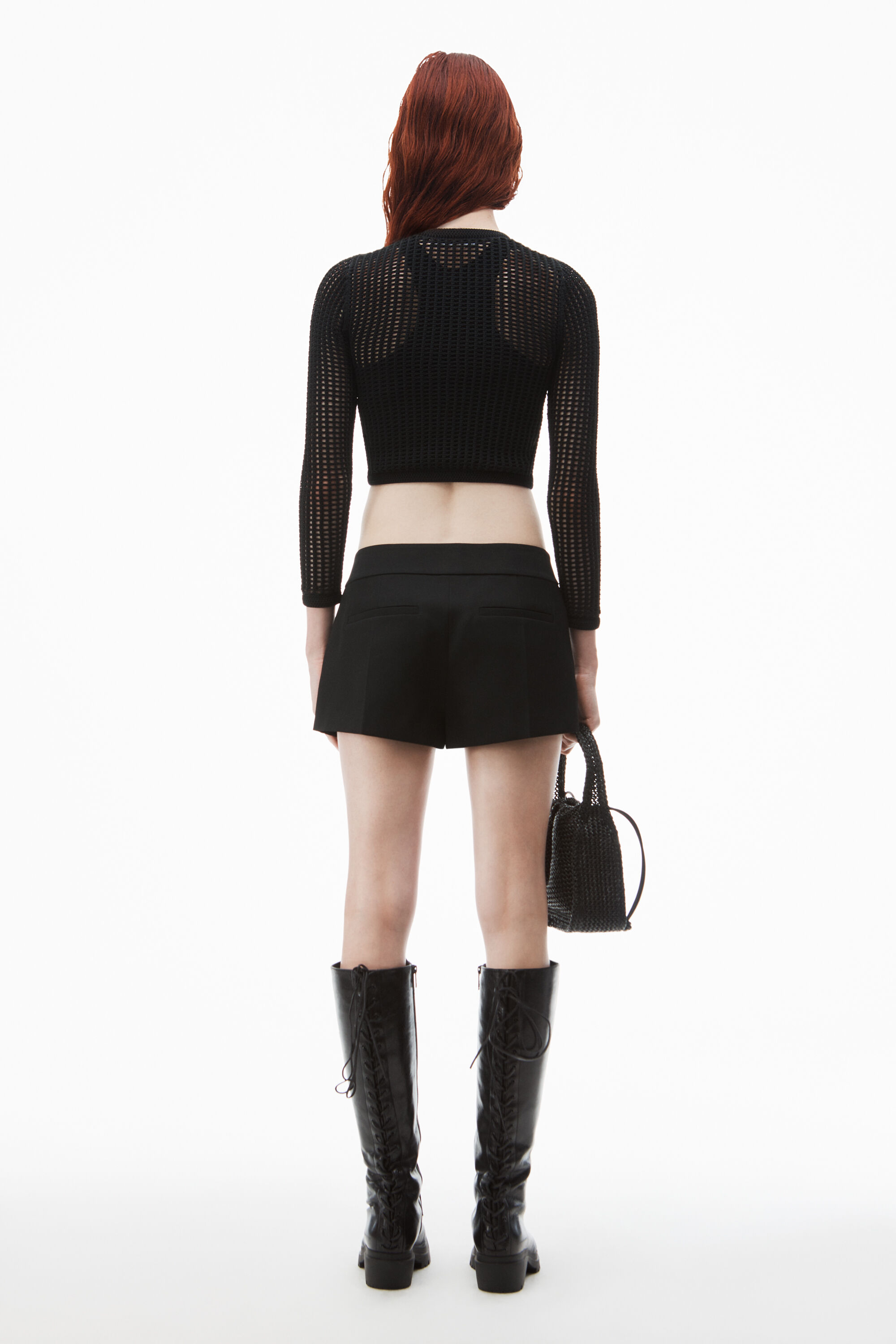 alexanderwang TAILORED MINI SKORT IN WOOL TAILORING BLACK 