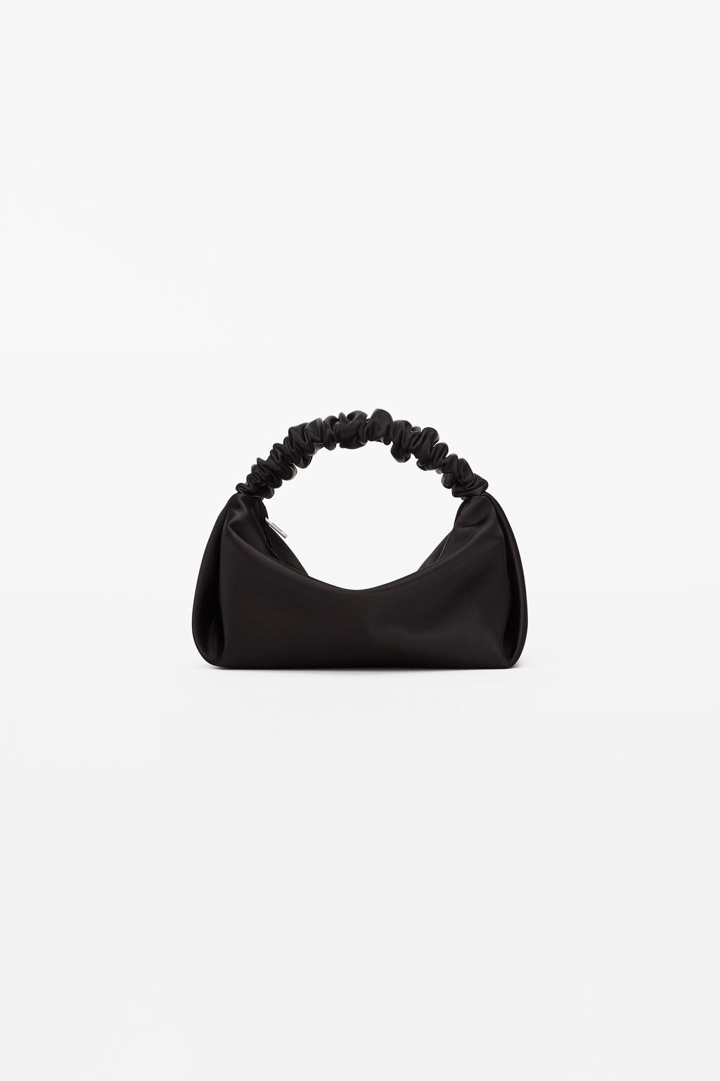 Black Leather Scrunchie Bag Strap