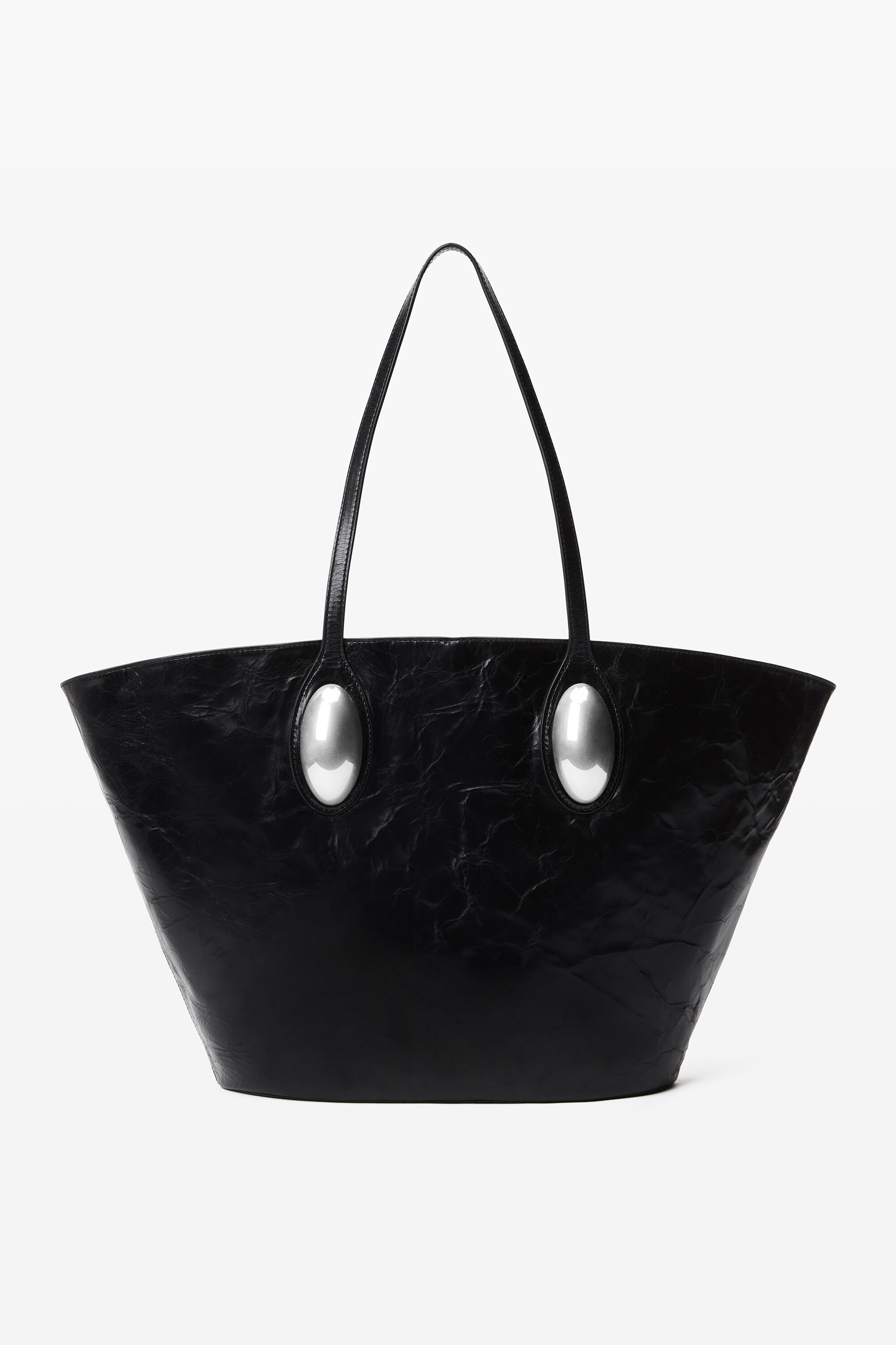 Dome Large Tote Bag in Crackle Patent Leather in BLACK | alexanderwang®