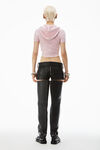 Alexander Wang light pink cropped zip-up hoodie in chenille