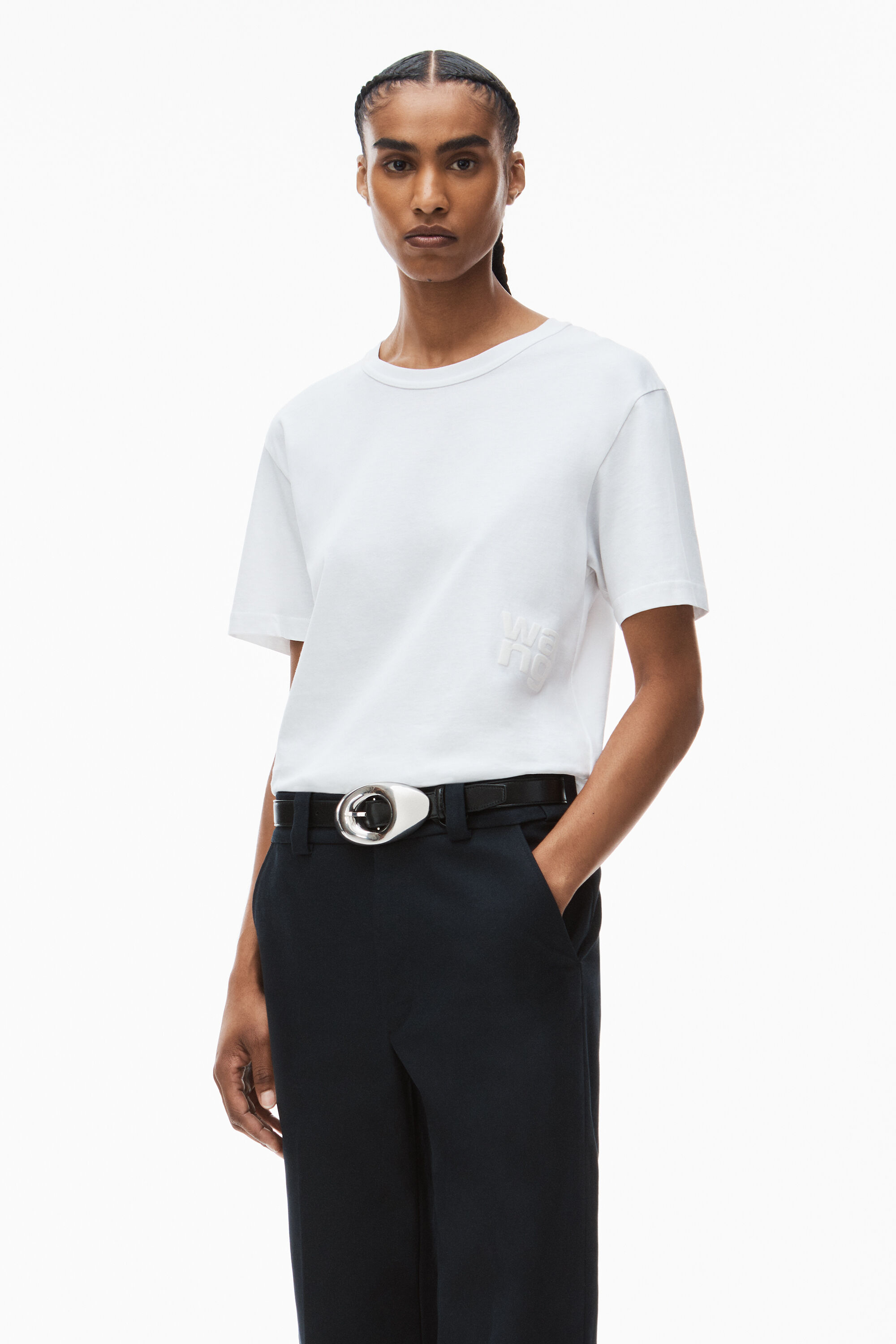 alexanderwang PUFF LOGO TEE IN COTTON JERSEY WHITE - alexanderwang® US