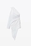 Alexander Wang white elegantes asymmetrisches midikleid