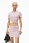 Alexander Wang light pink logo embossed miniskirt in chenille