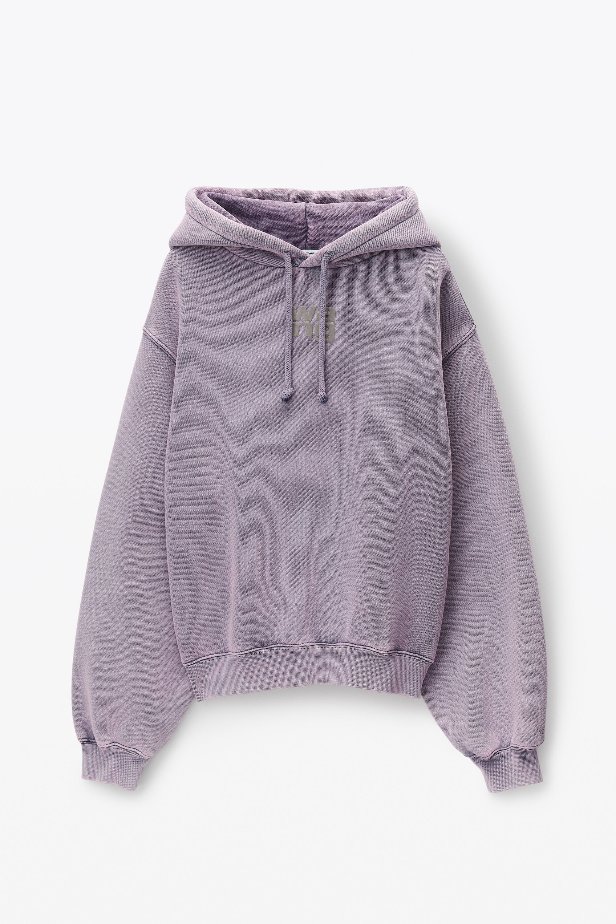 Logo Hoodie in Structured Terry in ACID PINK LAVENDER 