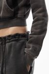 Alexander Wang washed shadow kurze jacke mit reißverschluss aus baumwollfrottee