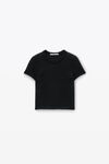 Alexander Wang black kurzes t-shirt aus jacquardgewebe mit logo