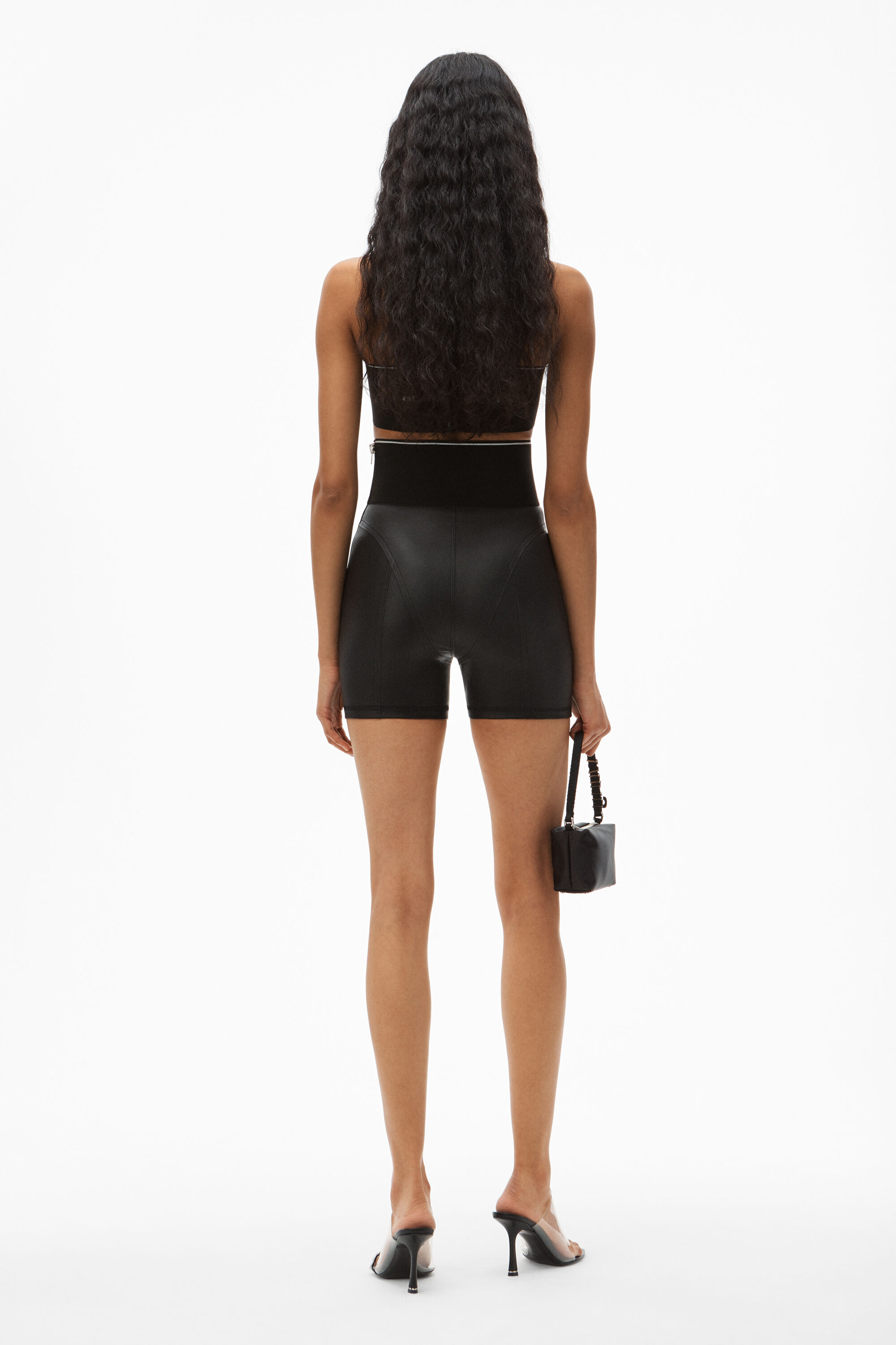 alexander wang leather biker shorts