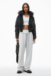 Alexander Wang light heather grey elastische sweatpants mit logo