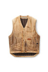 Oversize Vest in Workwear Trompe-l'oeil-Print Velour