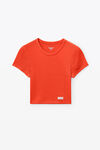 cropped short-sleeve tee in ribbed cotton
