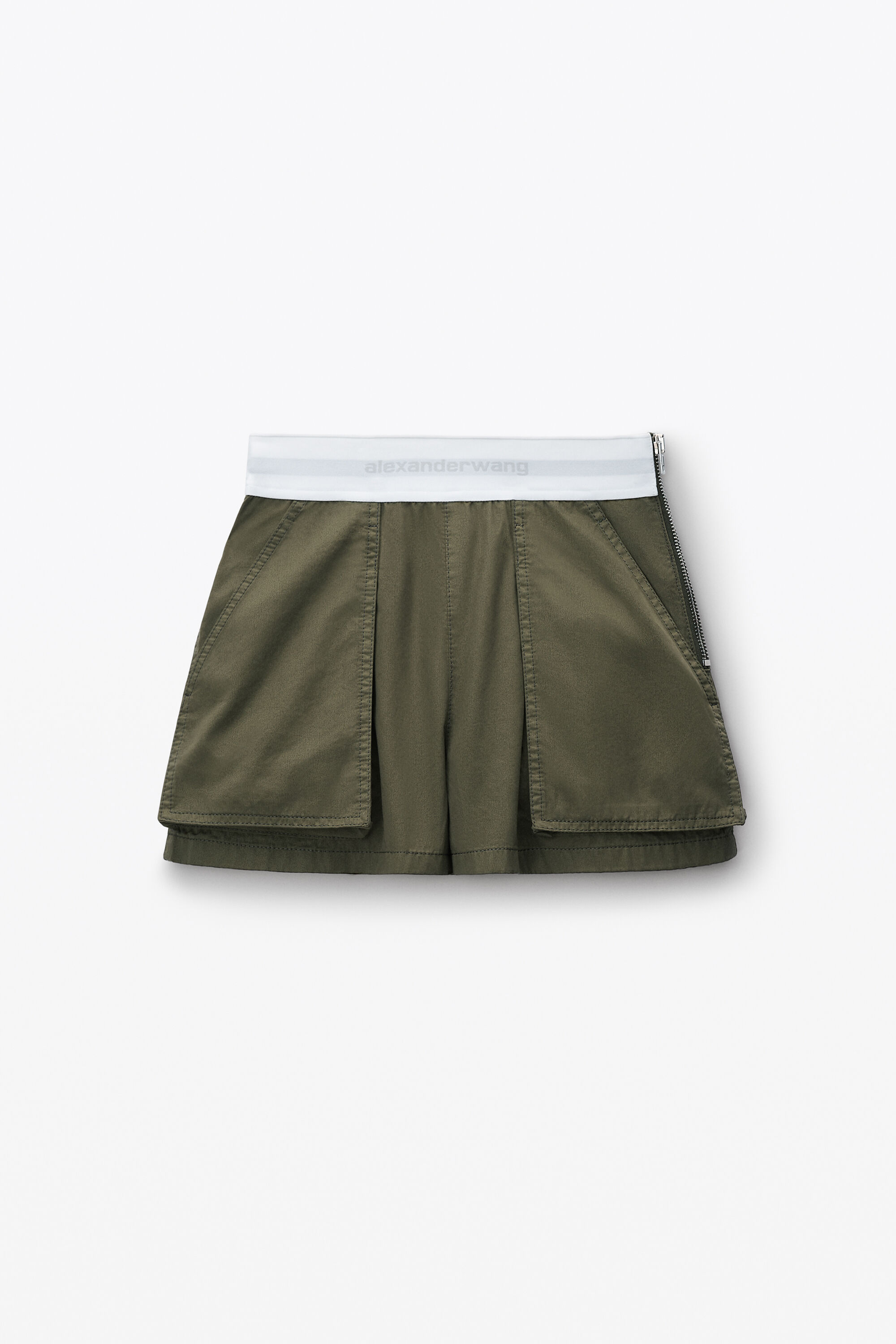 High-Waisted Cargo Rave Short in ARMY GREEN | alexanderwang®