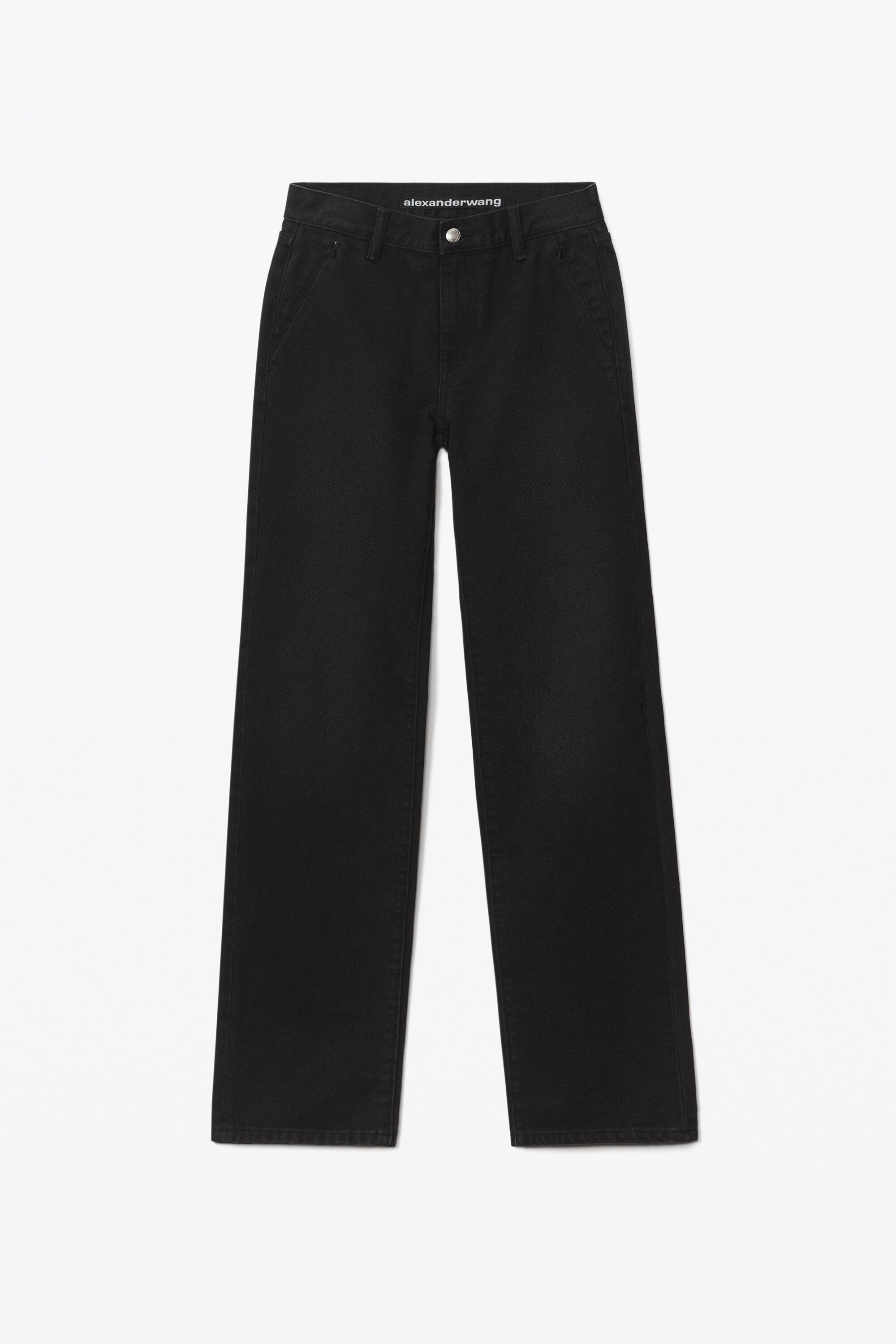 alexanderwang EZ MID-RISE STRAIGHT-LEG JEAN IN DENIM WASHED BLACK 