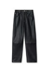 Alexander Wang black pantaloni cinque tasche a vita bassa in pelle d'agnello