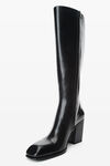 Alexander Wang black throttle 95mm knee-high boot in leather