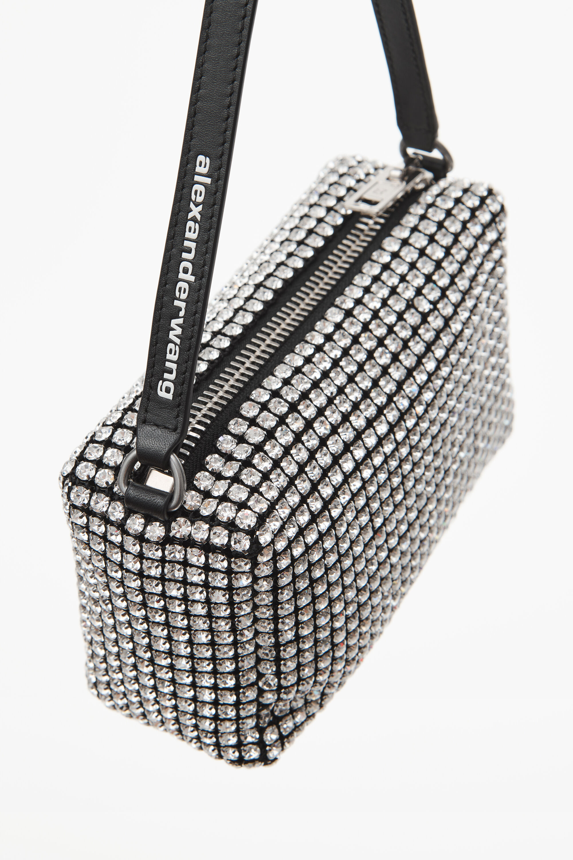 HEIRESS POUCH IN CRYSTAL MESH in WHITE | polyester lining 