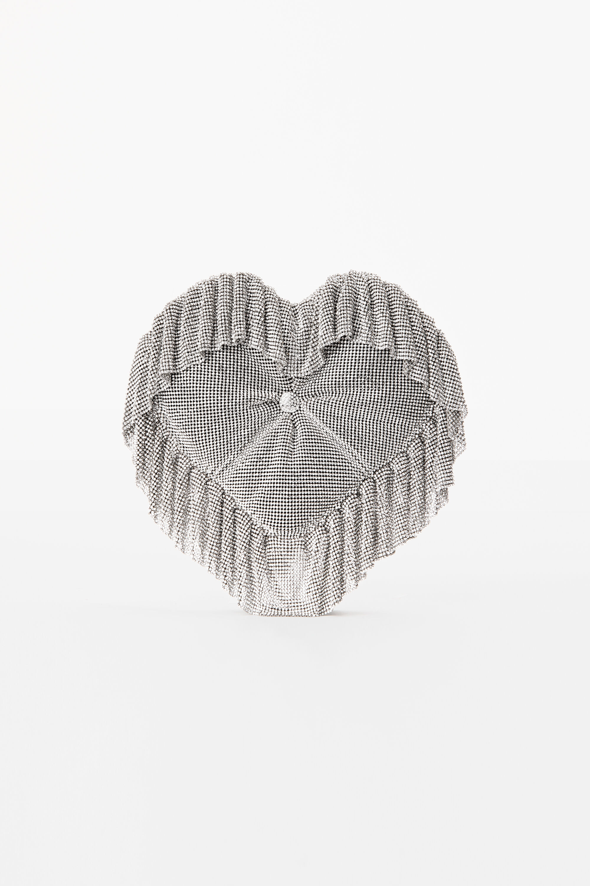 alexanderwang HEART PILLOW CLUTCH IN CRYSTAL MESH WHITE