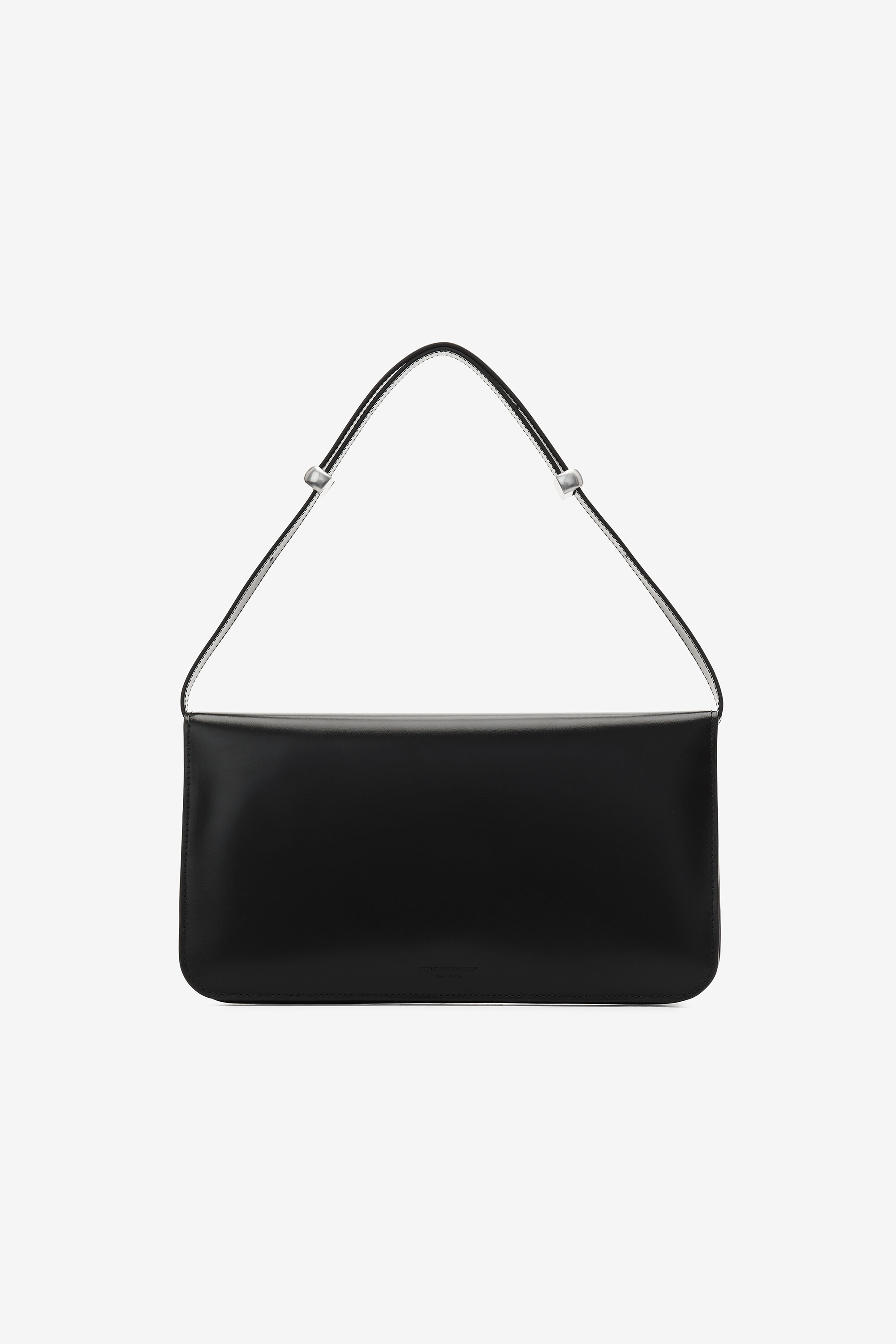 alexanderwang dome structured flap bag in leather BLACK