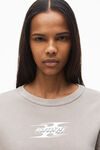 Alexander Wang washed oyster baumwollfrottee-sweatshirt mit geprägtem klingenlogo