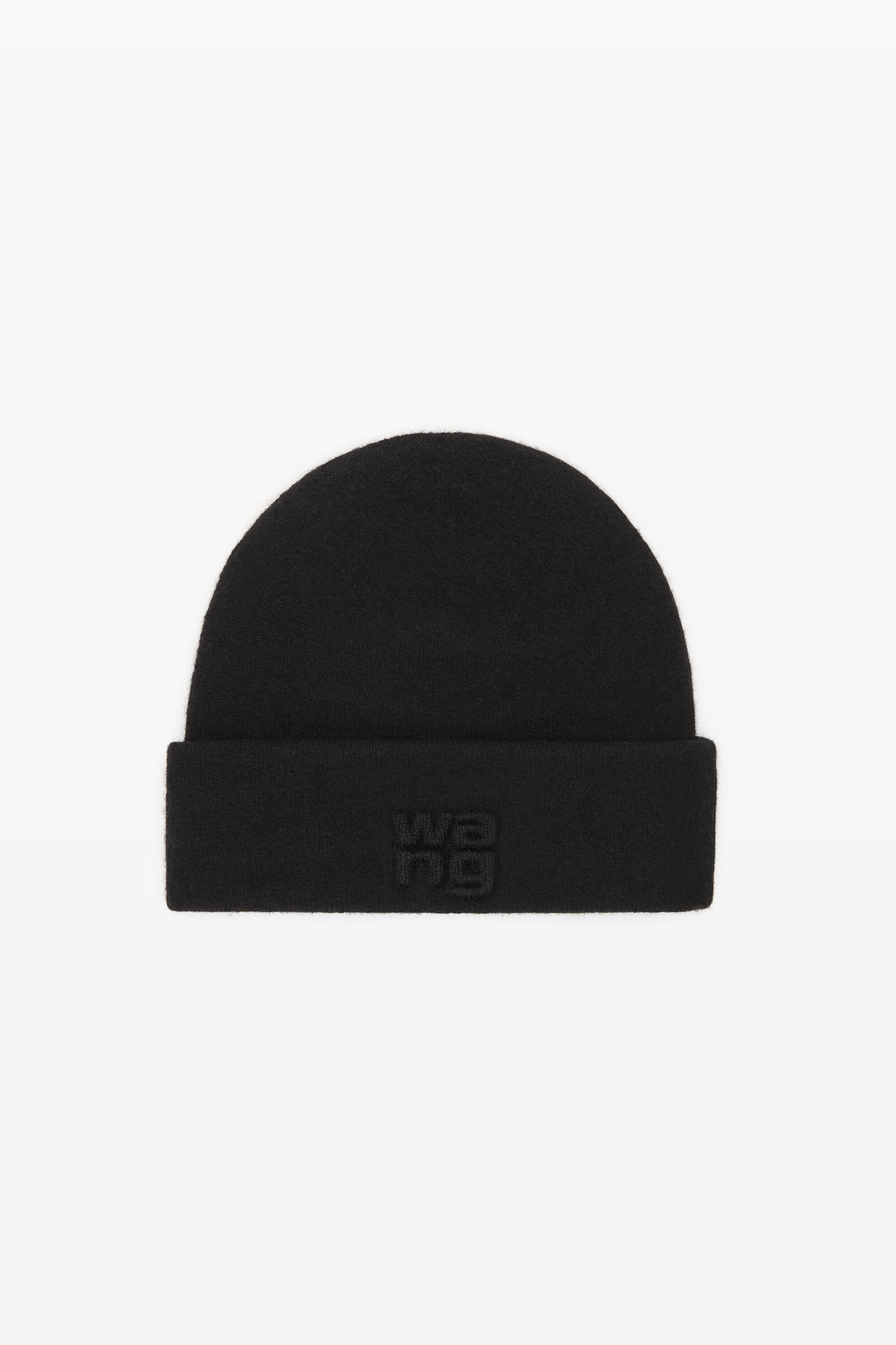 alexanderwang logo beanie in soft stretch wool BLACK