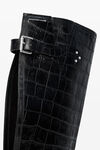 Alexander Wang black diablo open back tall boot in leather