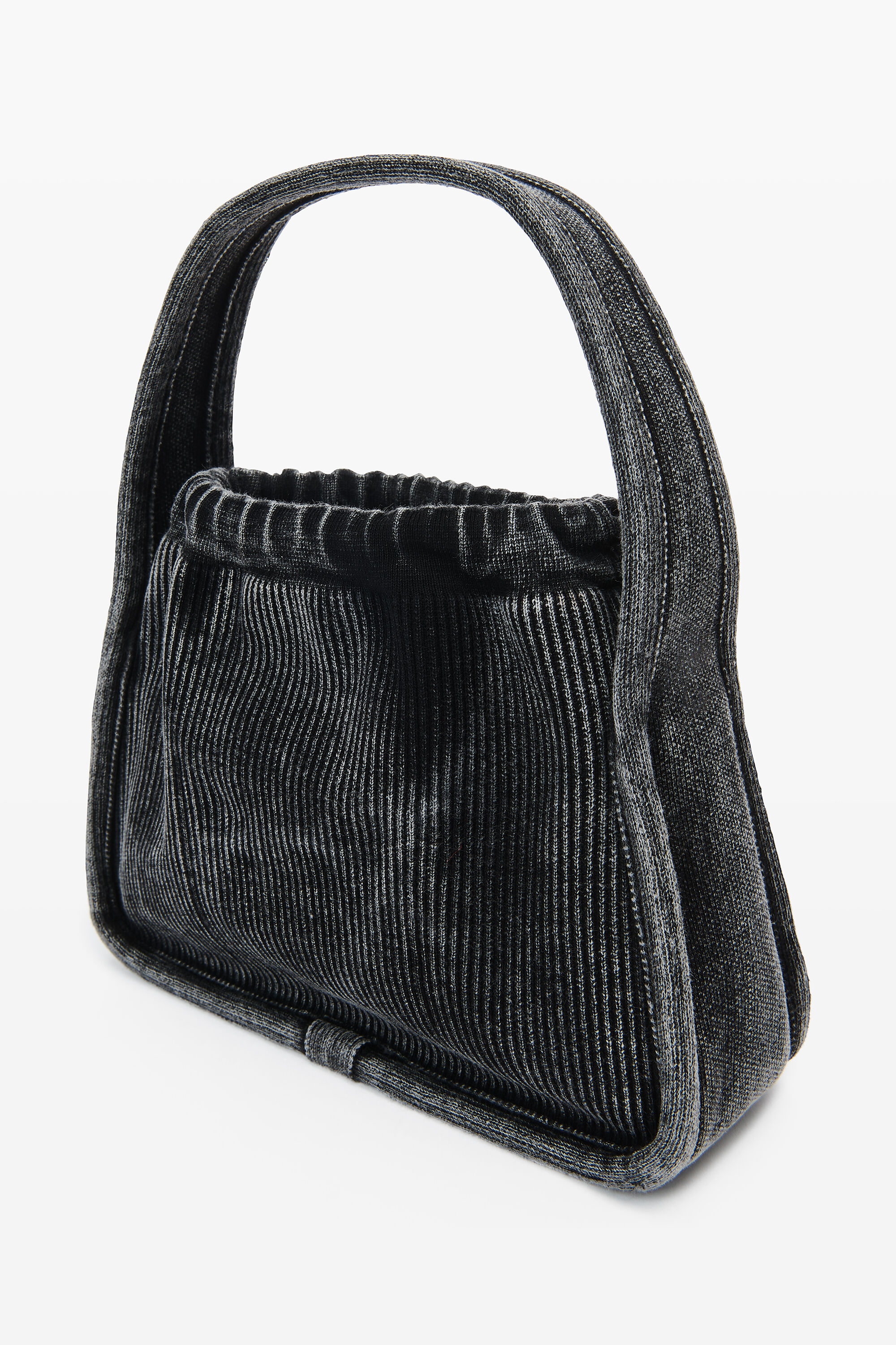 Ryan Small Bag in Faded Rib Knit in GREY AGED | alexanderwang®