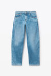 Alexander Wang washed light blue low-rise rounded oversized jeans in brushed denim