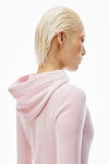 Alexander Wang light pink logo-embossed hoodie minidress