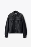 Alexander Wang black veste camionneur en cuir d’agneau