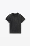 Alexander Wang acid black shrunken-t-shirt in acid-waschung mit logoprägung