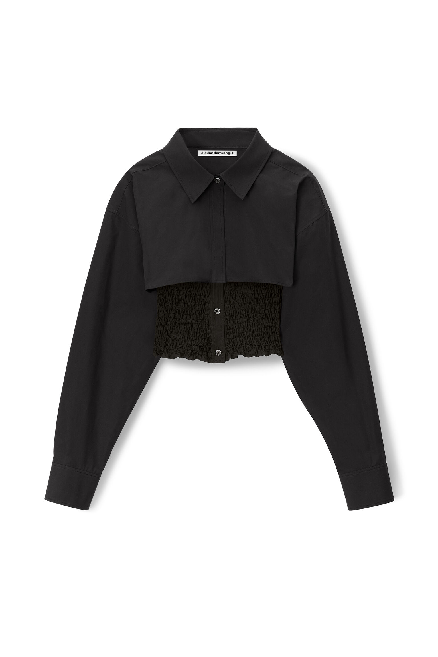 alexanderwang layered crop bolero in compact cotton BLACK